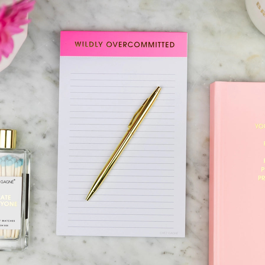 Wildly Overcommitted Lined Notepad- Pink