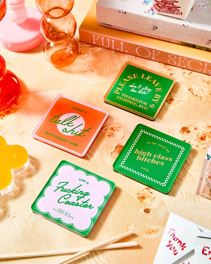 Snarky Orange Acrylic Coaster-4