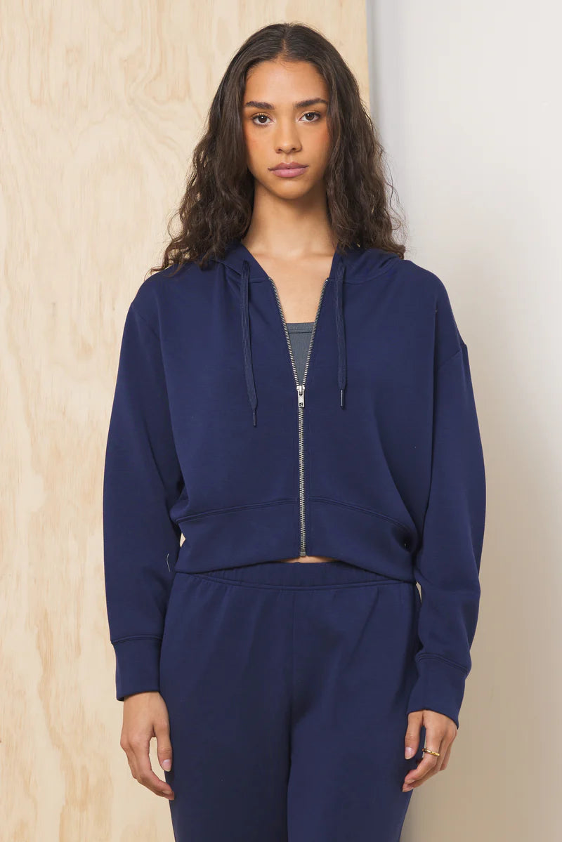 Navy Cloud Fleece Zip Up