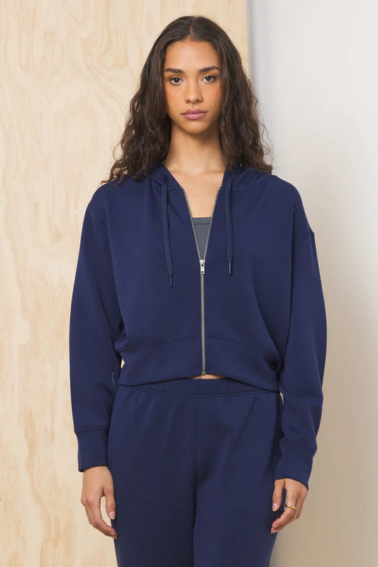 Navy Cloud Fleece Zip Up