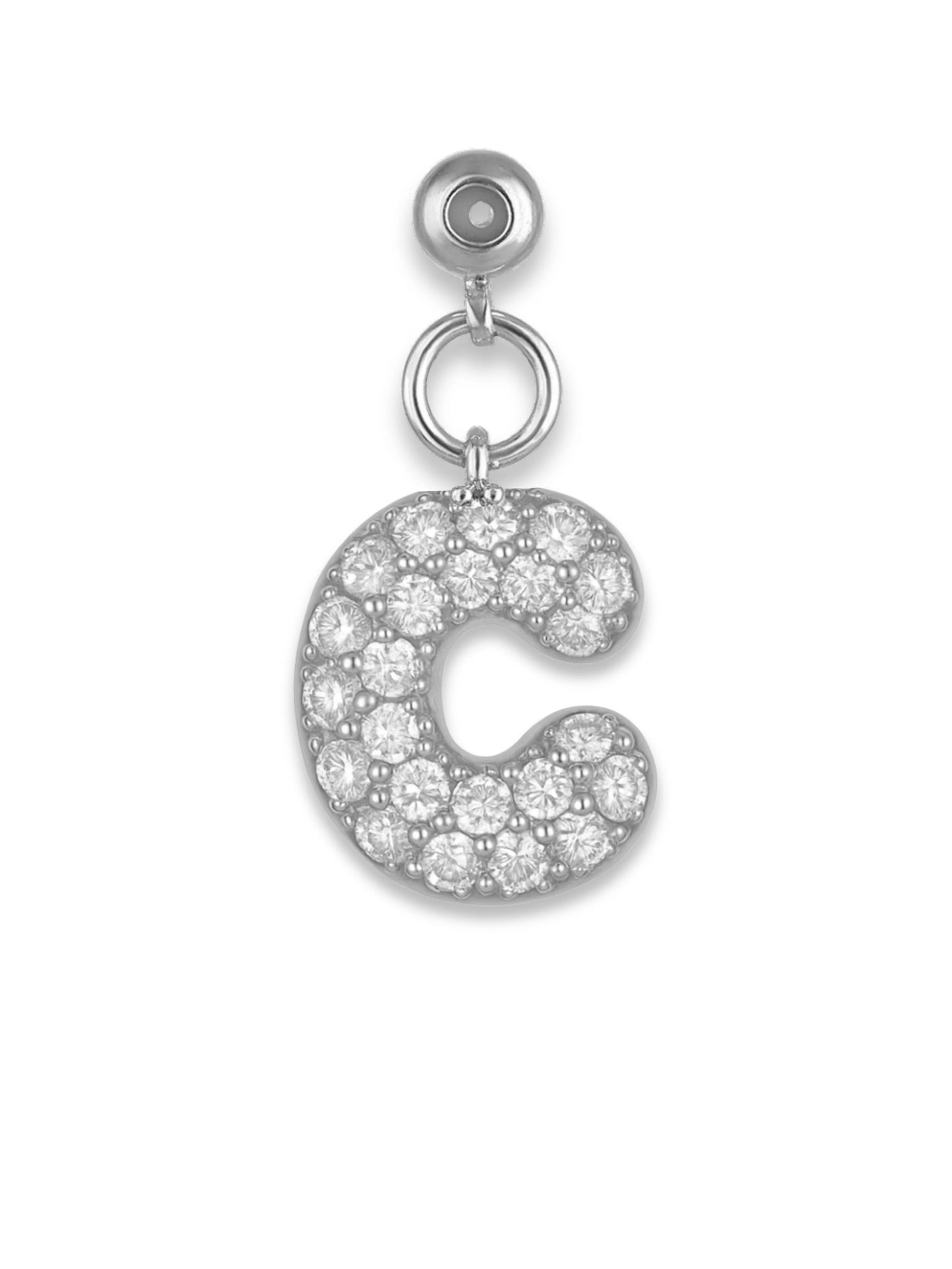 Silver Bubble Side Letter