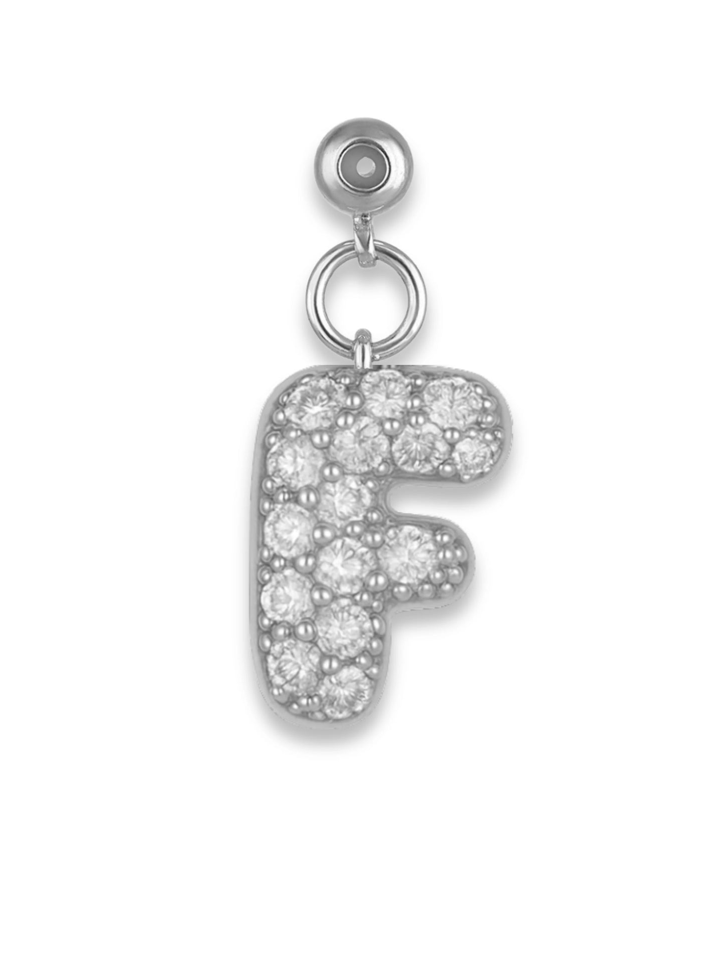 Silver Bubble Side Letter