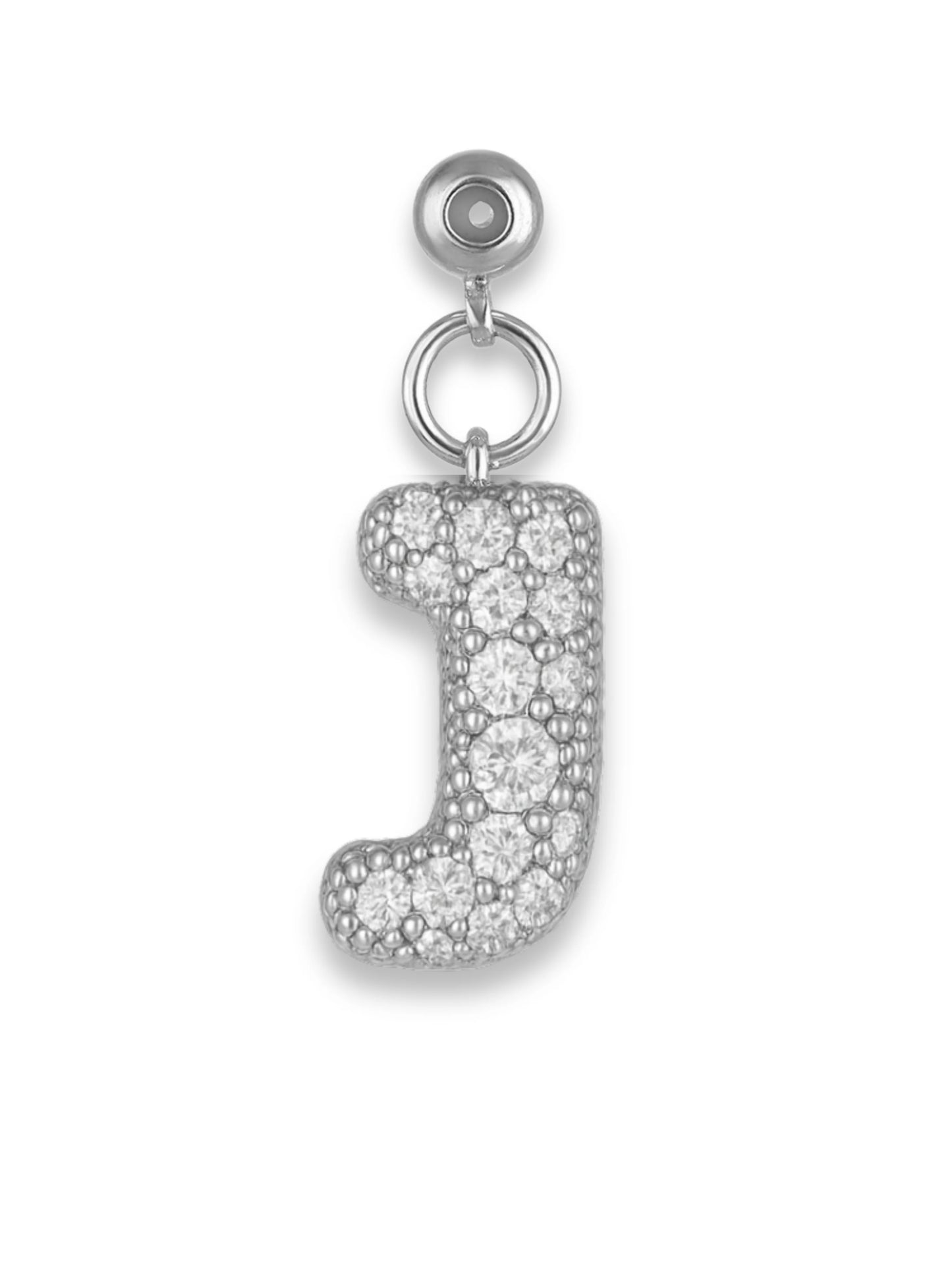 Silver Bubble Side Letter