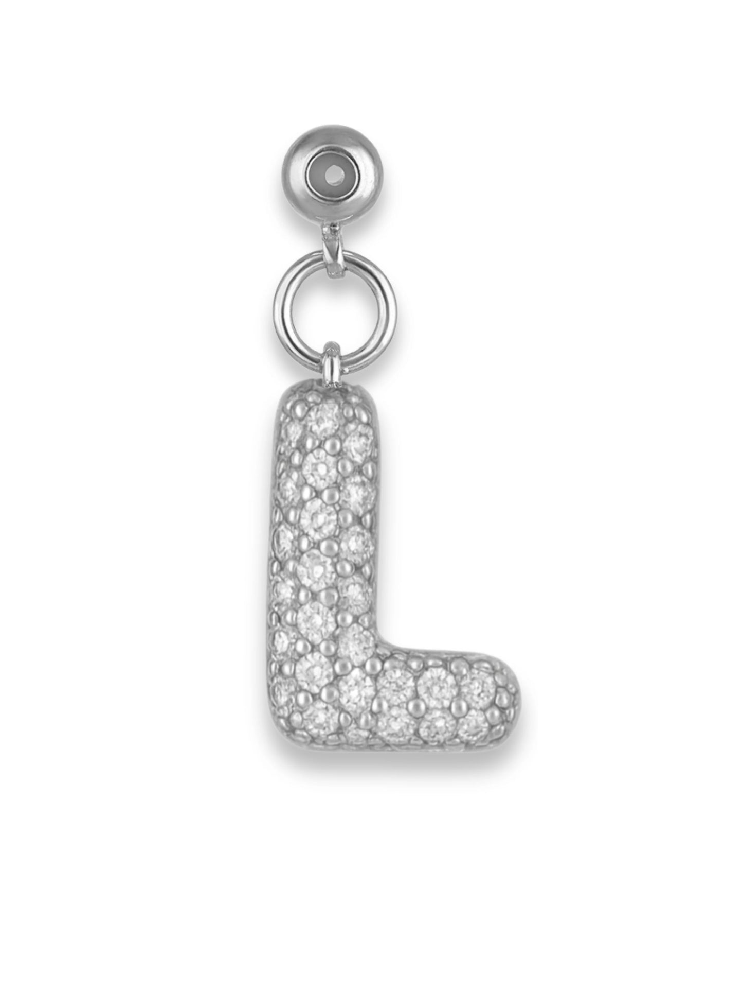 Silver Bubble Side Letter