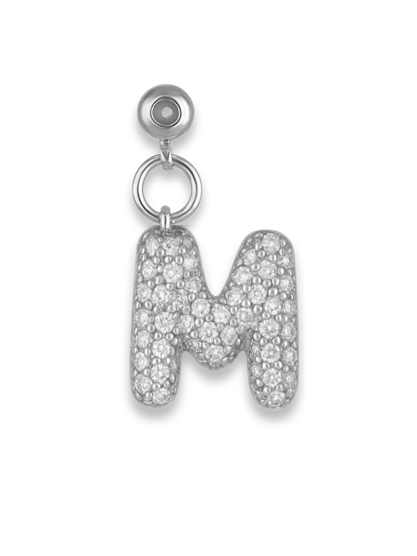 Silver Bubble Side Letter
