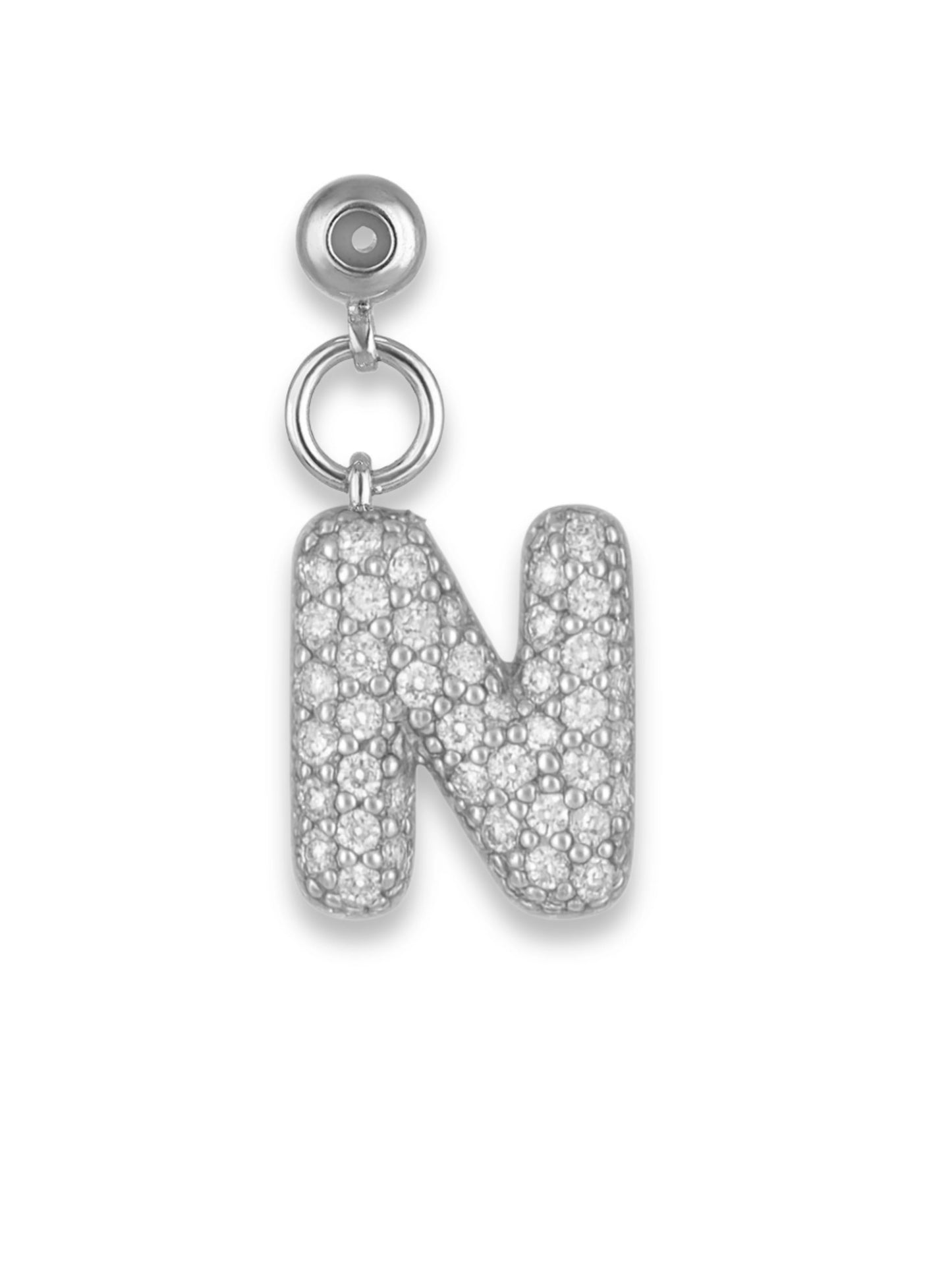 Silver Bubble Side Letter