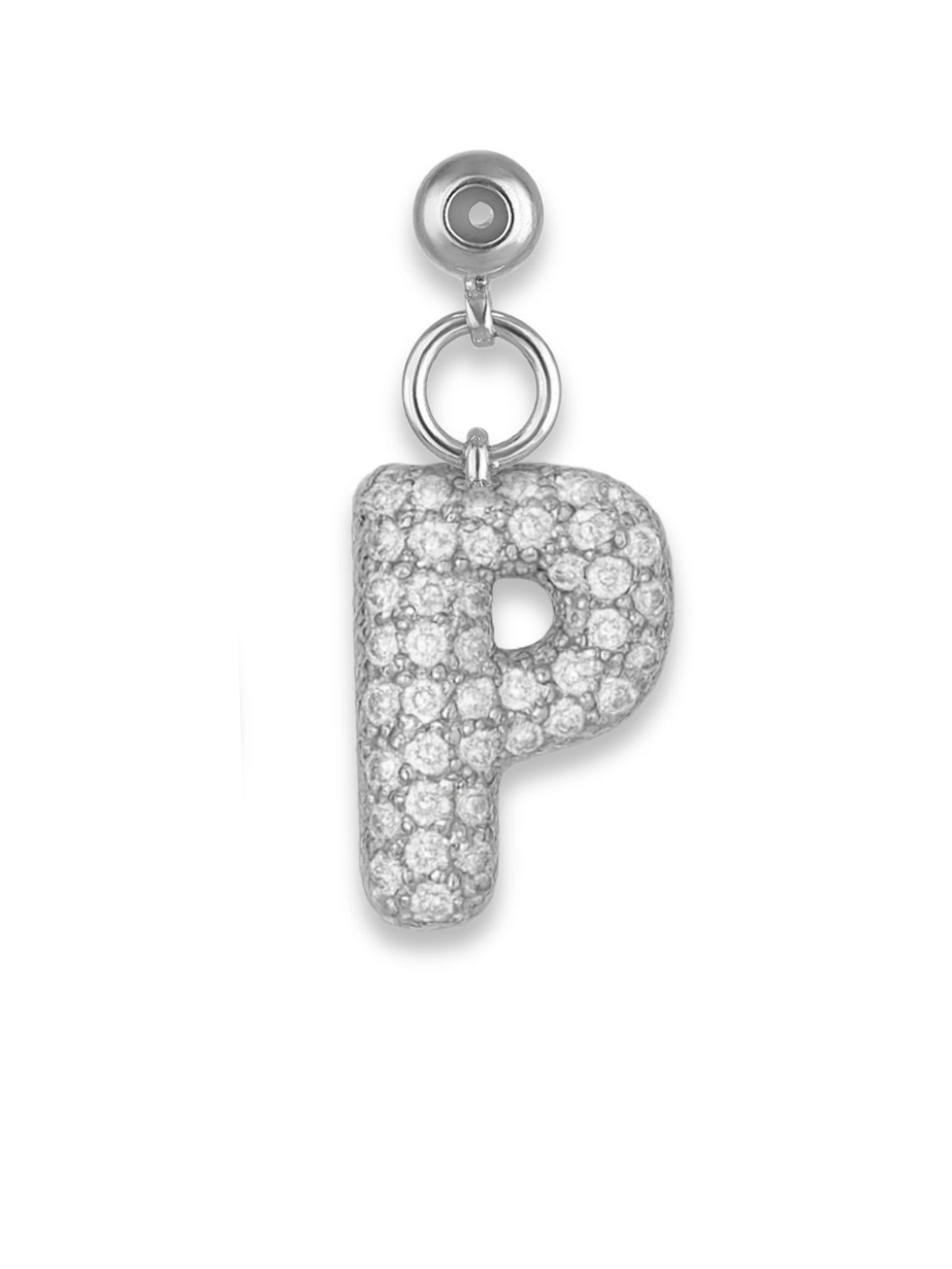 Silver Bubble Side Letter