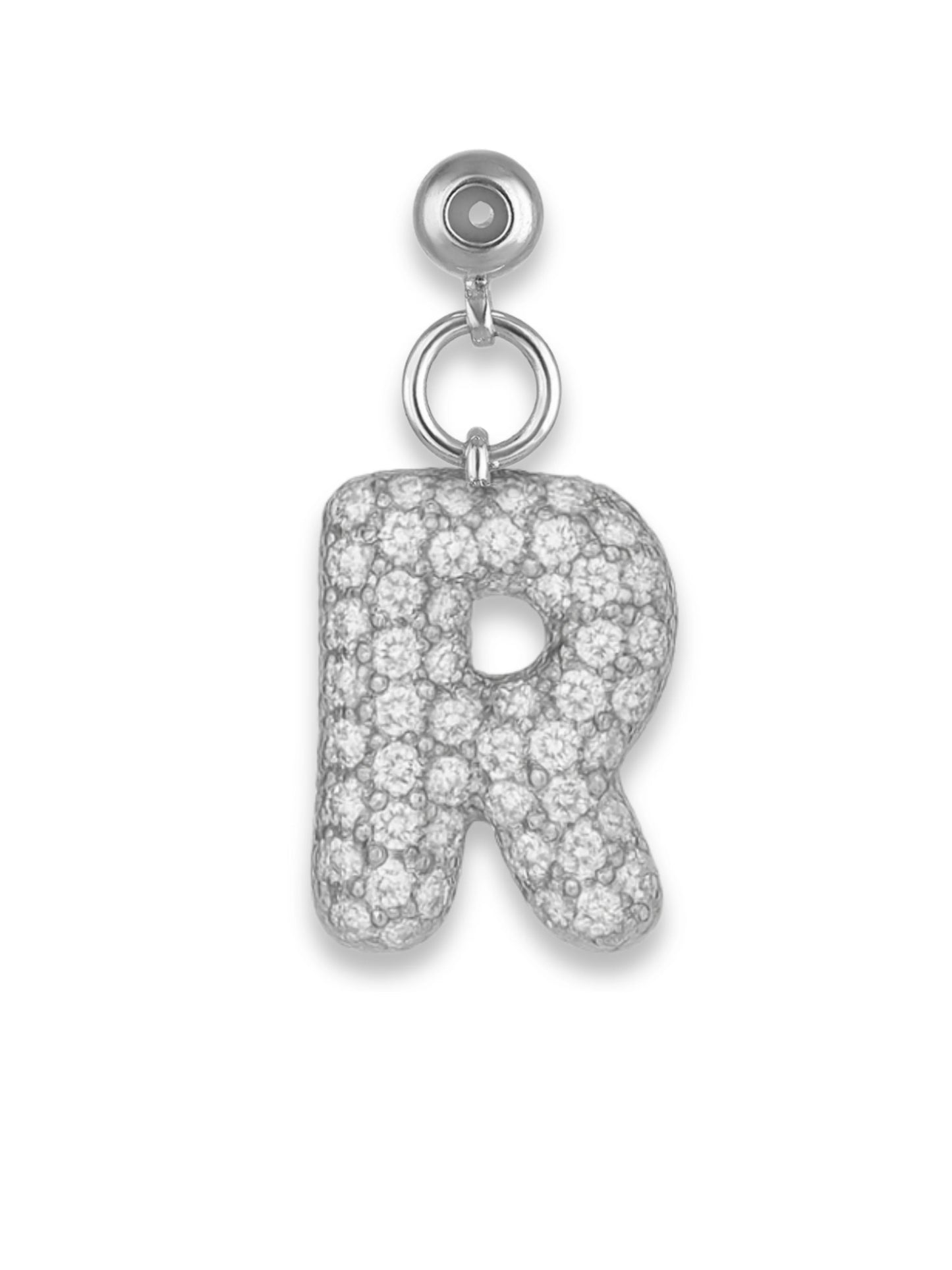 Silver Bubble Side Letter