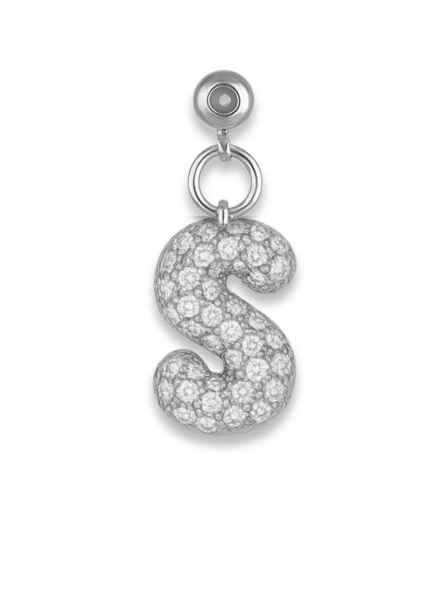 Silver Bubble Side Letter