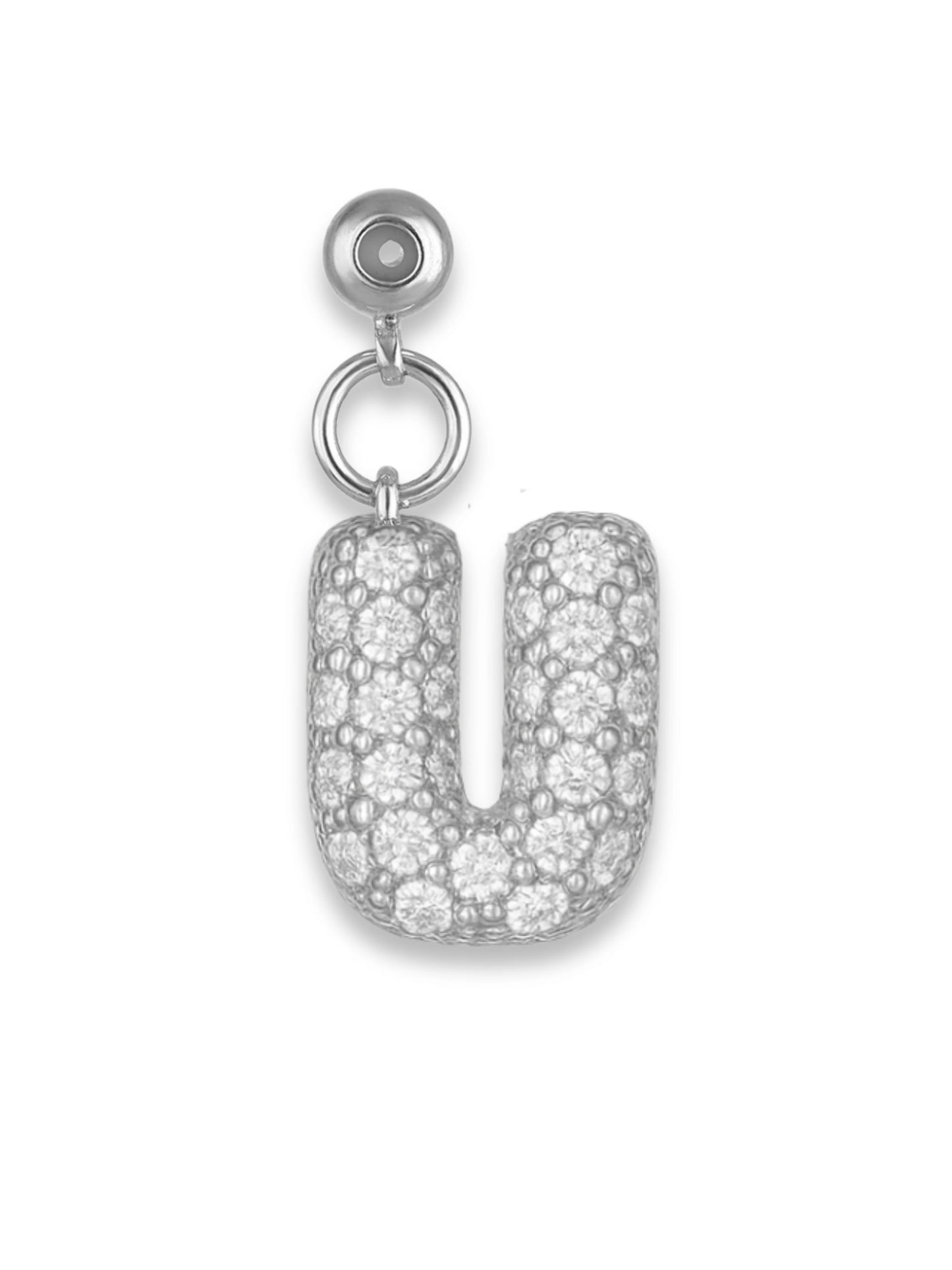 Silver Bubble Side Letter