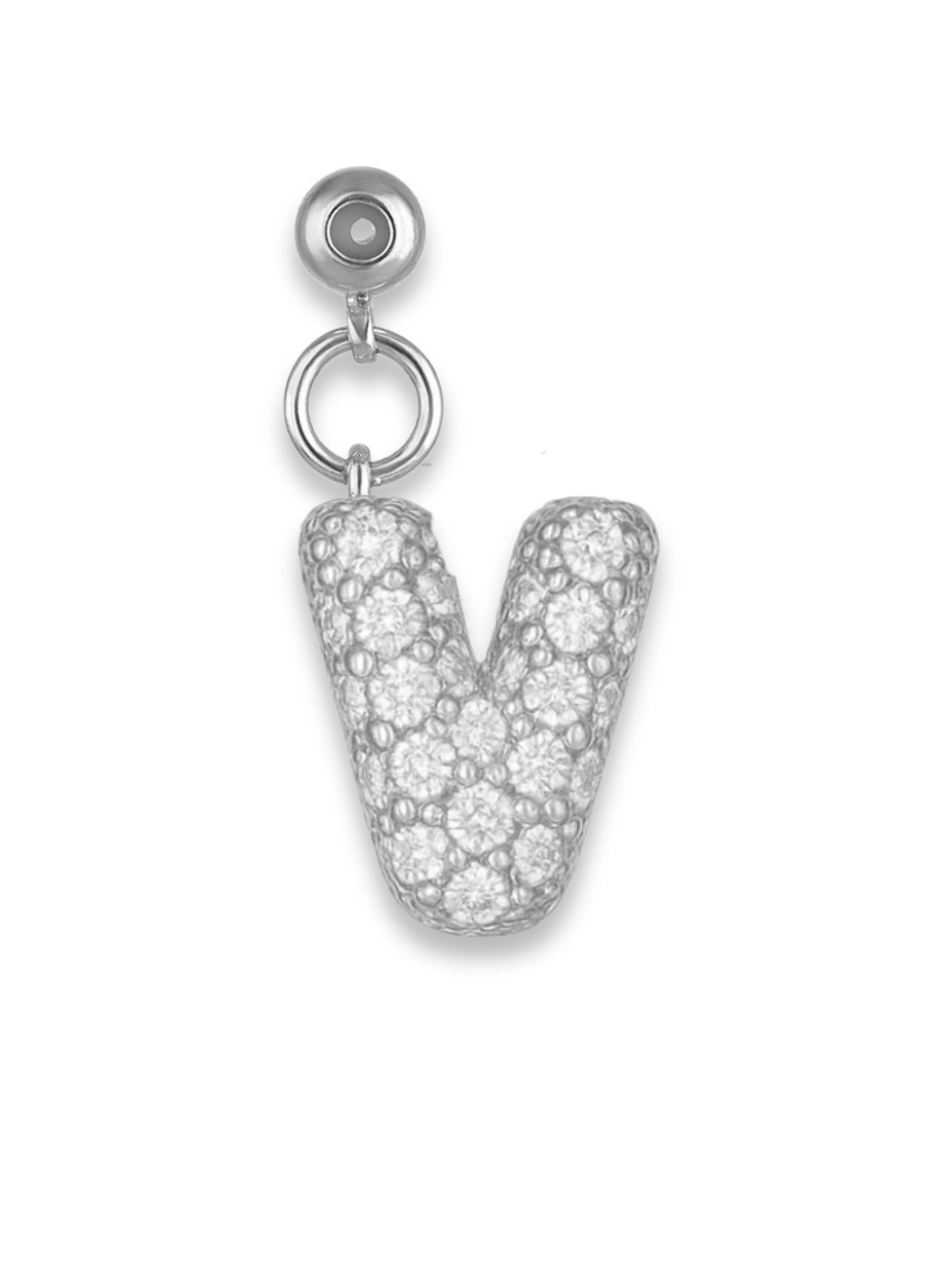 Silver Bubble Side Letter