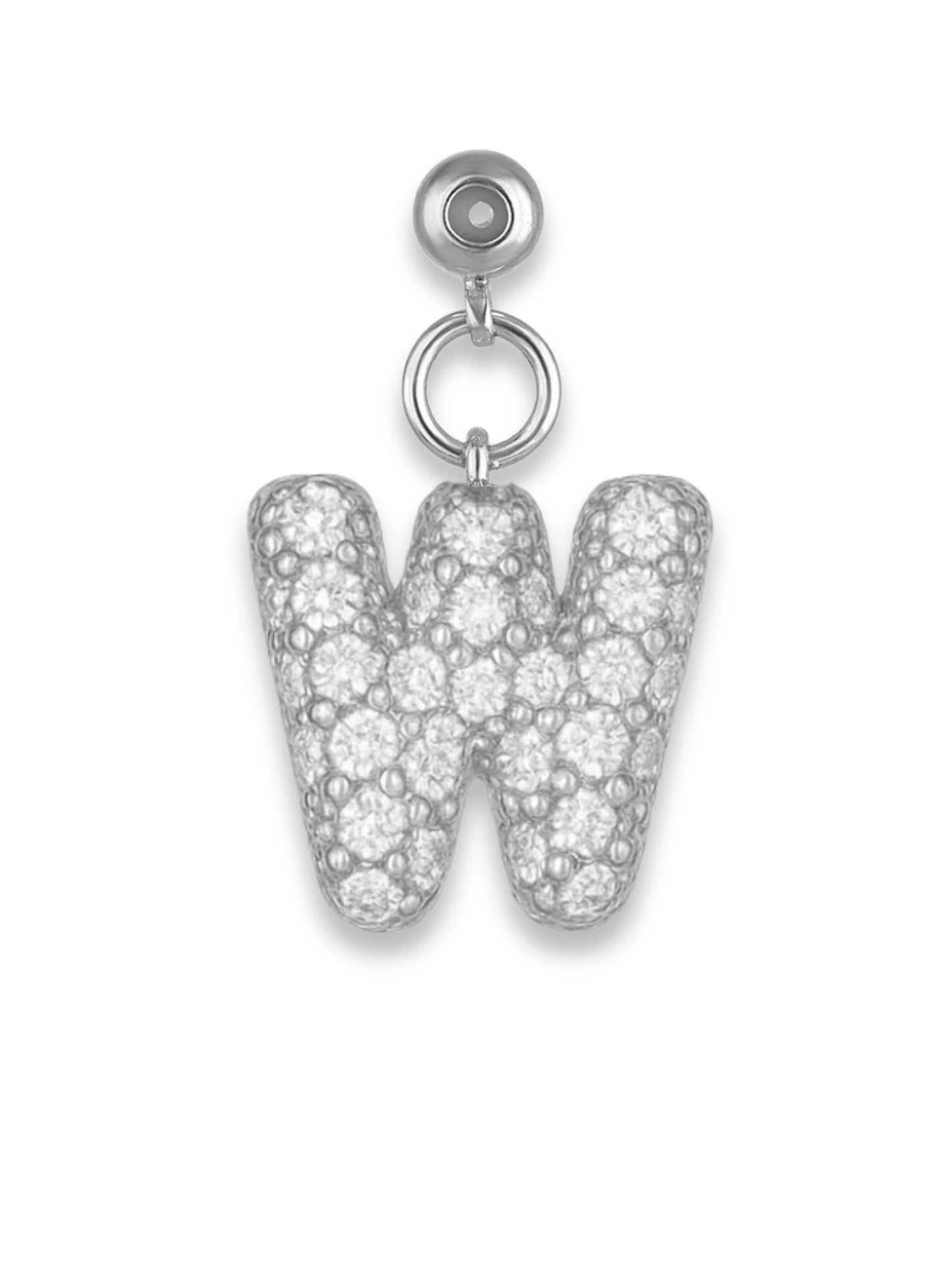 Silver Bubble Side Letter
