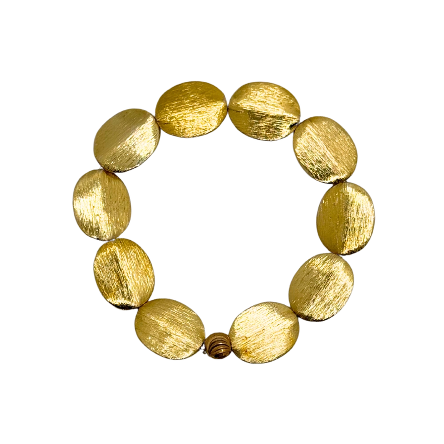 Gold Brushed Coin Bracelet
