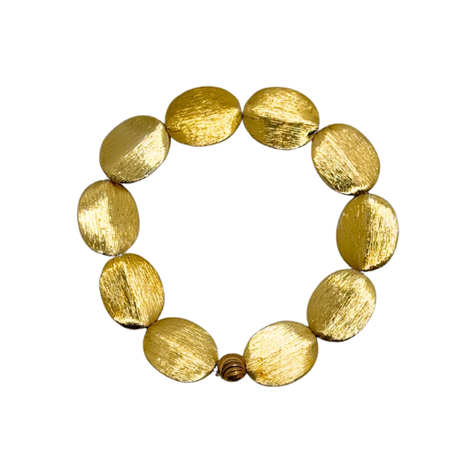 Gold Brushed Coin Bracelet
