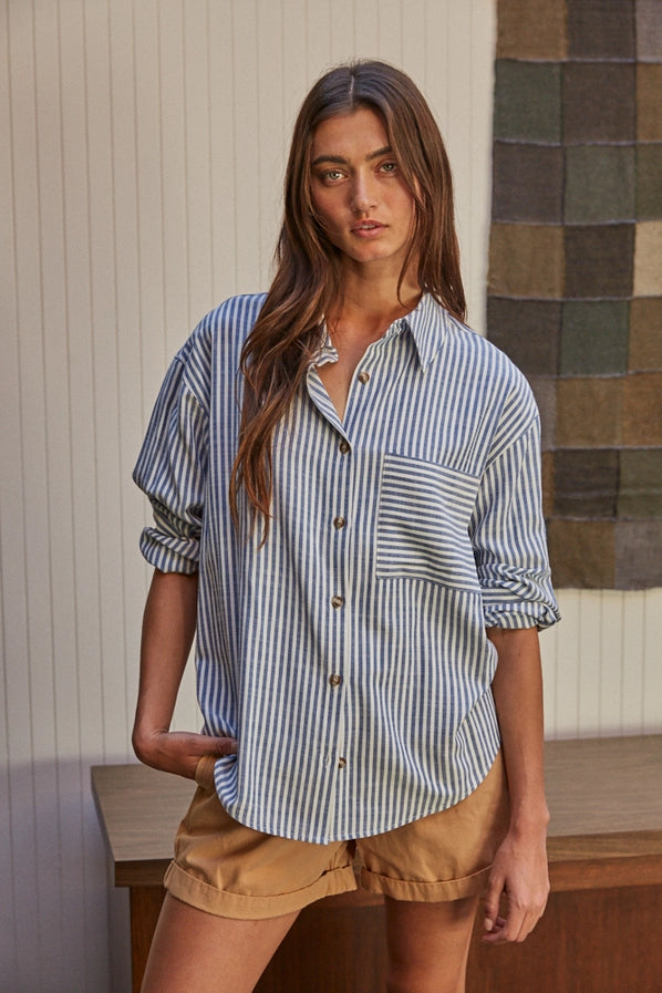 Christie Stripe Collar Button Down