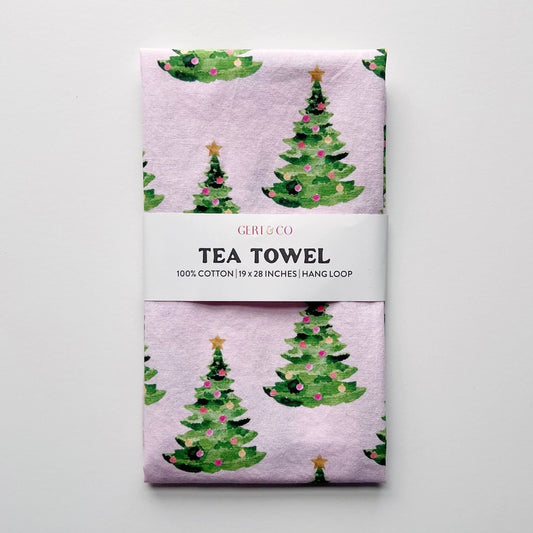 Pink Tree Tea Towel
