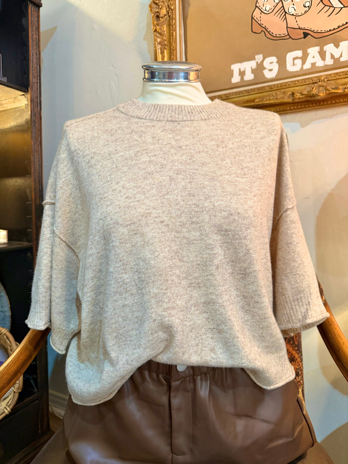 Oatmeal Batwing Sweater