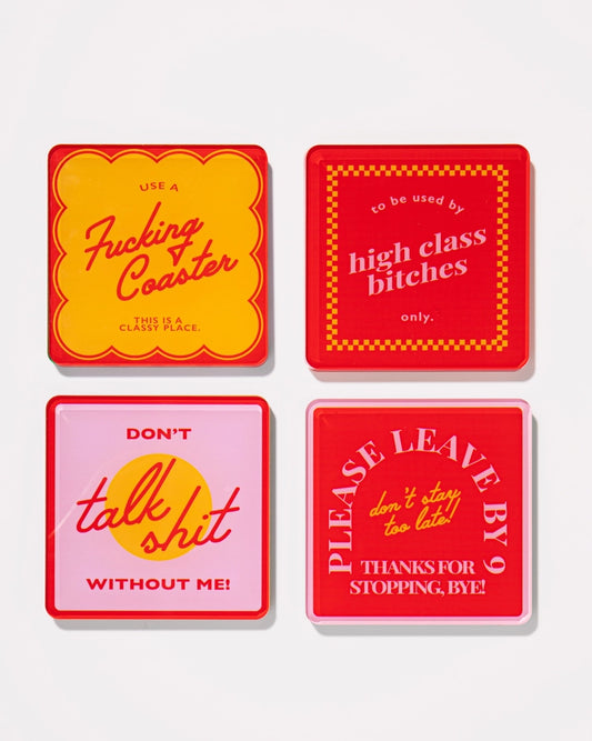 Snarky Red Set of 4 Coasters