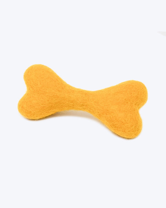Orange Ombre Wool Bone Dog Toy- Small