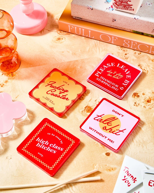 Snarky Red Set of 4 Coasters