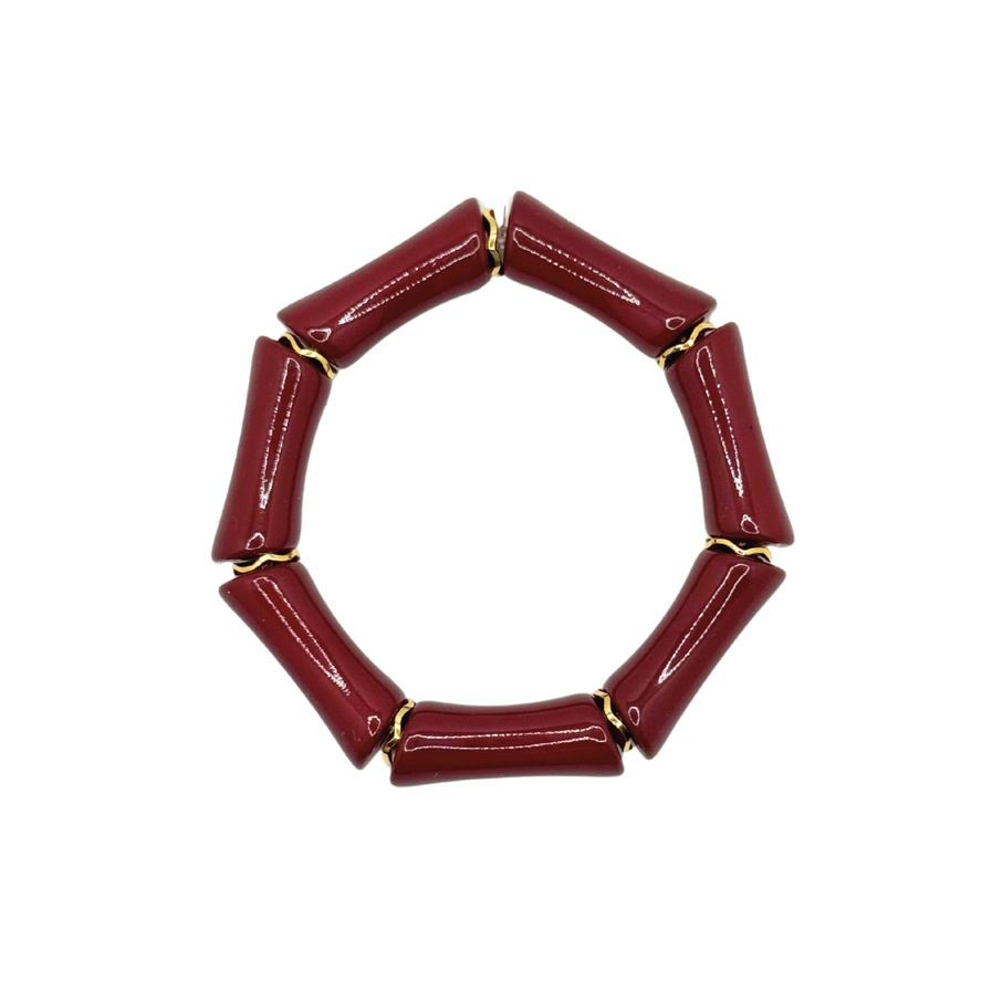 Maroon Acrylic Bamboo Bracelet