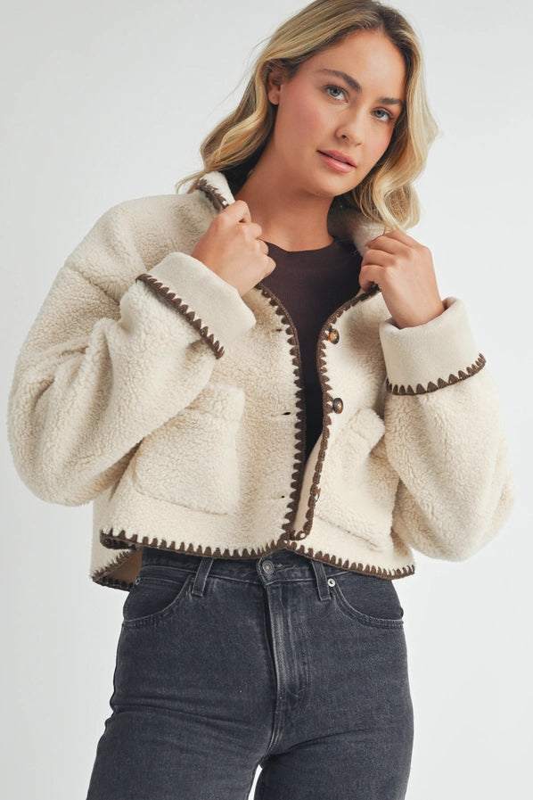 Contrast Stich Cardigan