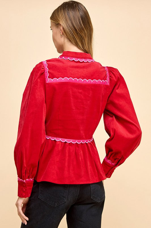 Lundon Scalloped Detail Top