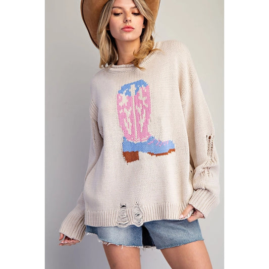 Cowboy Boot Sweater