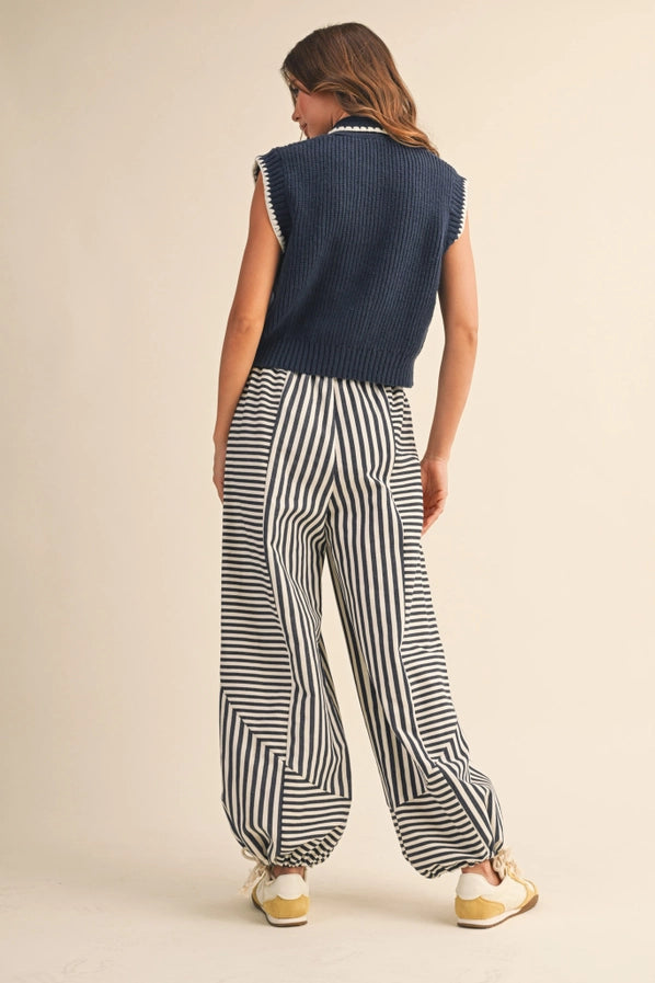 Lindsey Tie Sweater in Navy