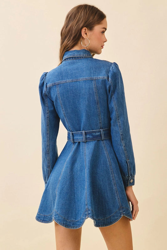 Stevie Denim Tie Mini Dress