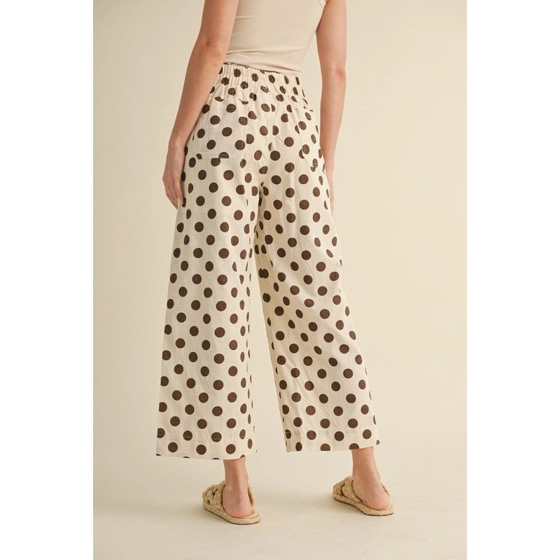 Laynee Brown Polka Dot Wide Leg Pant