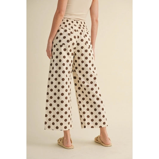 Laynee Brown Polka Dot Wide Leg Pant