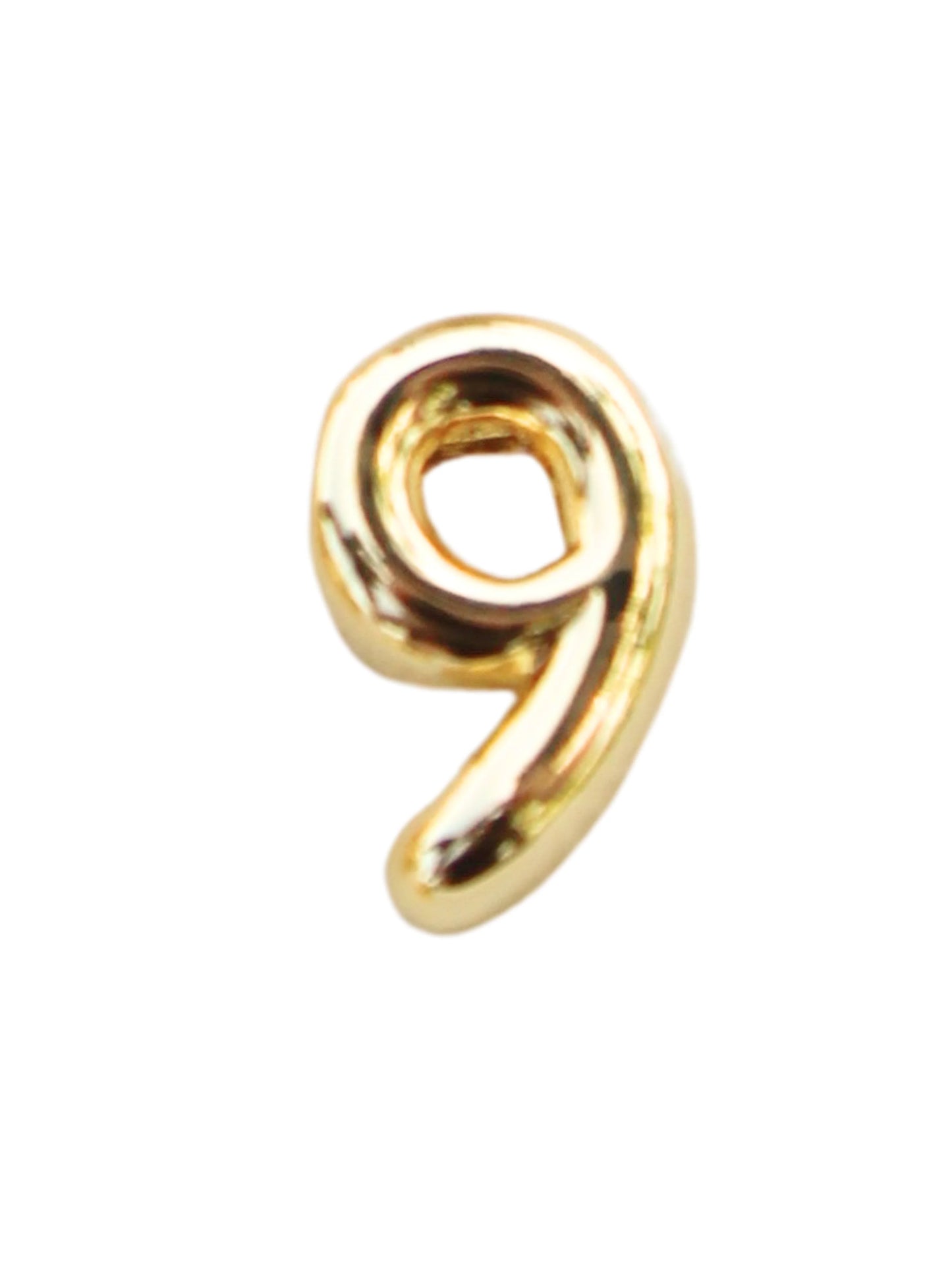 Gold Number Slide Charm