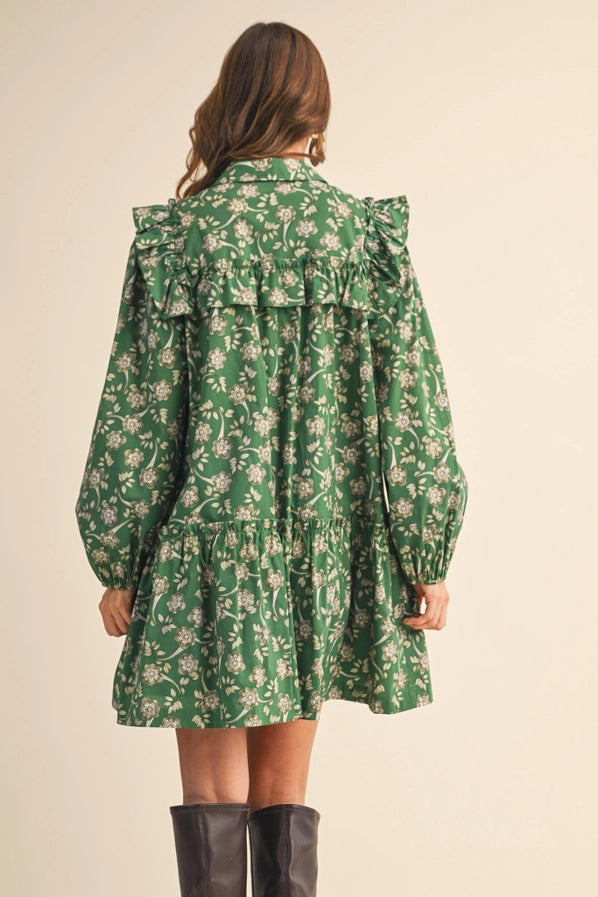 Wendy Green Floral Mini Dress