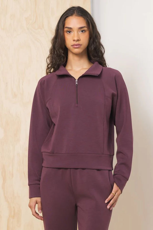Merlot Cloud Fleece Quarter Zip