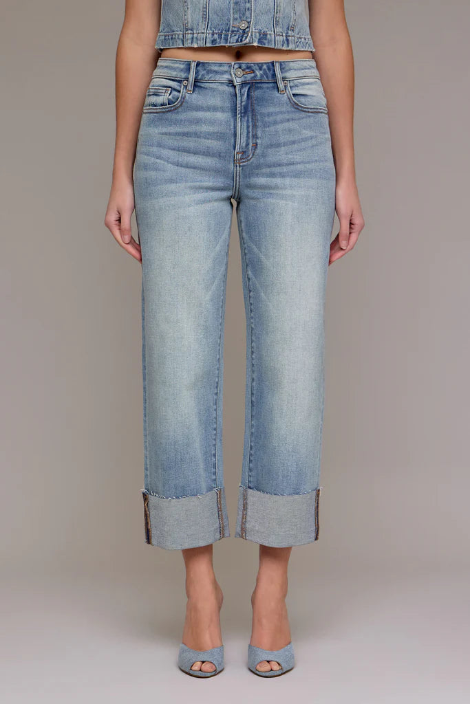 Ella Mid-Rise Straight Cuffed Jean