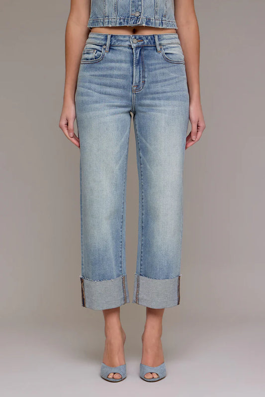 Ella Mid-Rise Straight Cuffed Jean