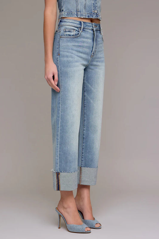 Ella Mid-Rise Straight Cuffed Jean
