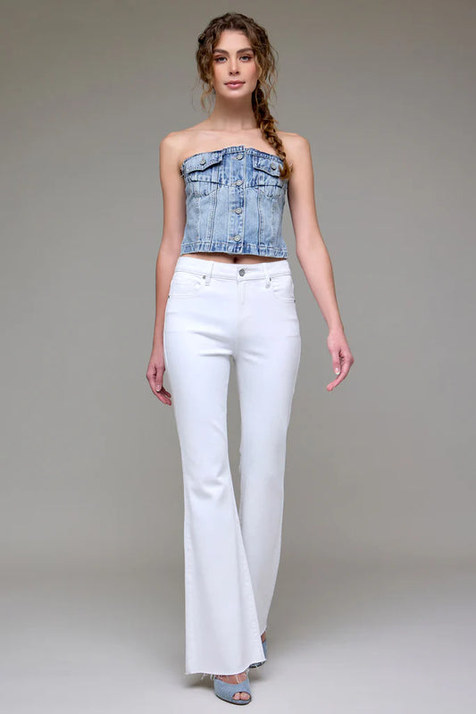 Happi High Rise Flare White