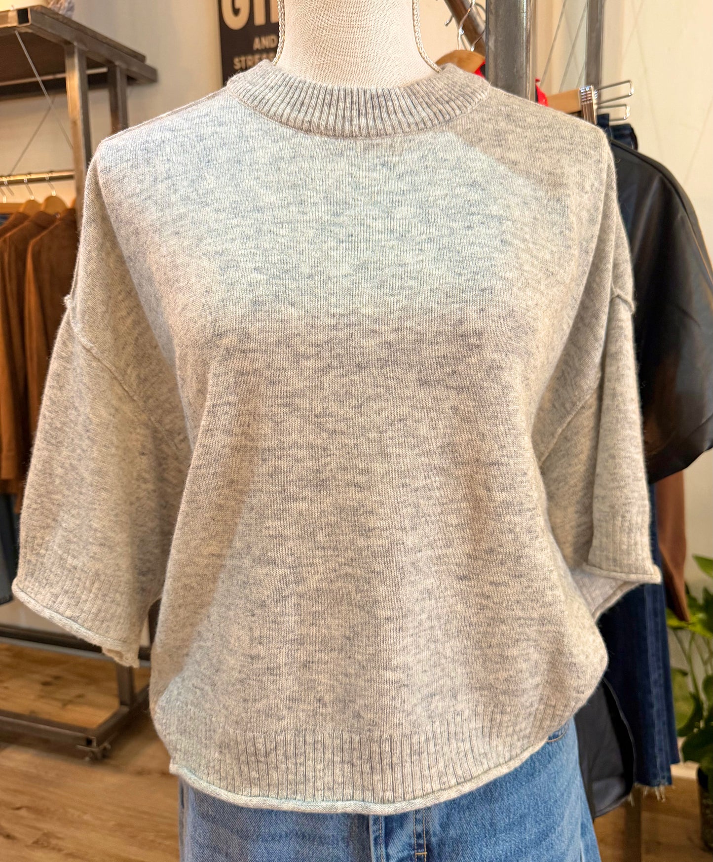 Gray Batwing Sweater