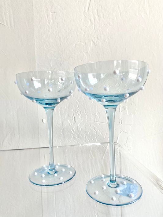 Becca Blue Pearl Wine Glass
