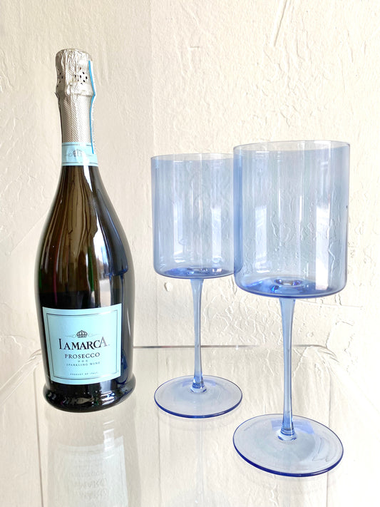 Becca Blue Wine Glass