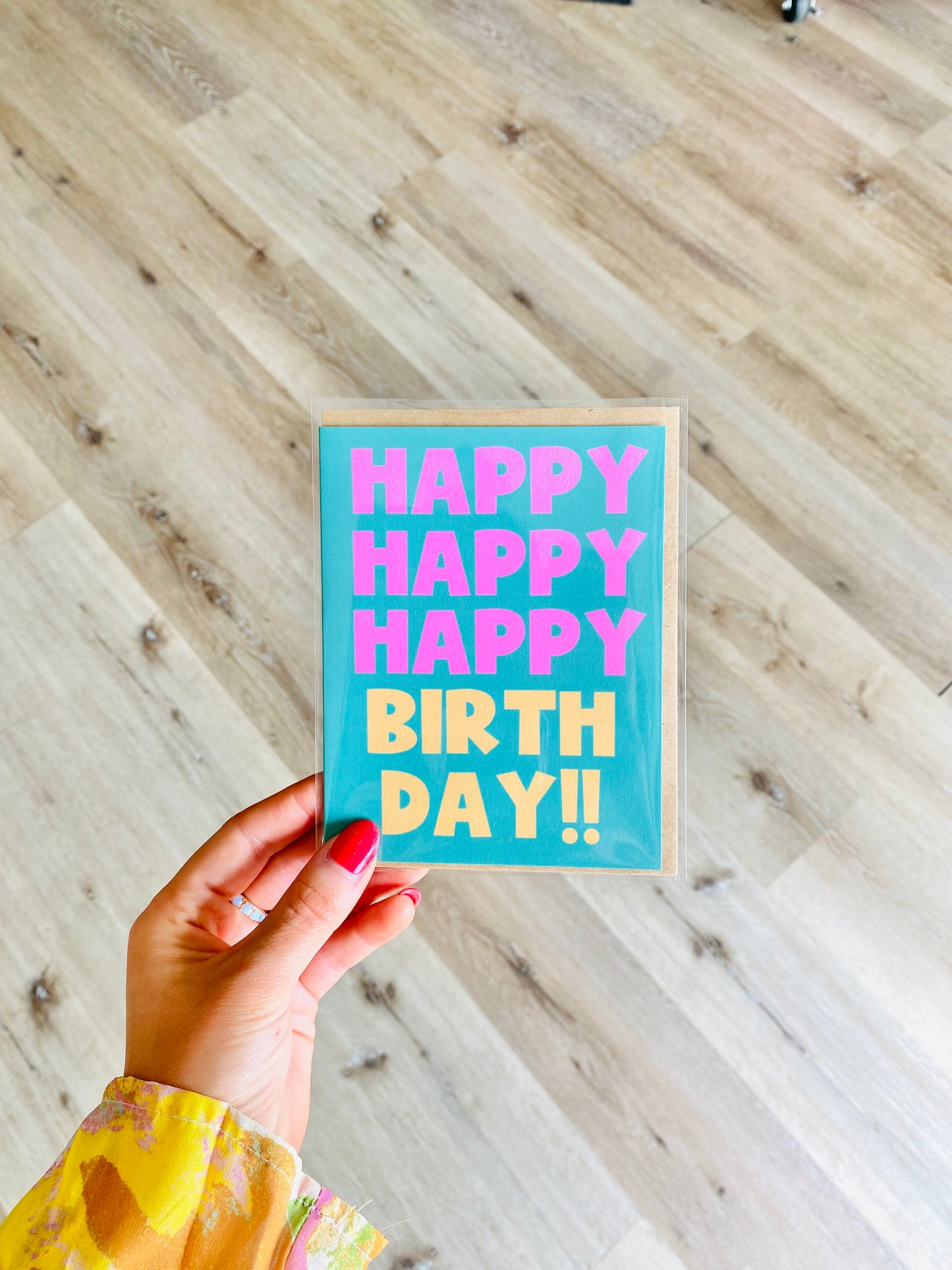 'Happy Happy Happy Birthday' Greeting Card