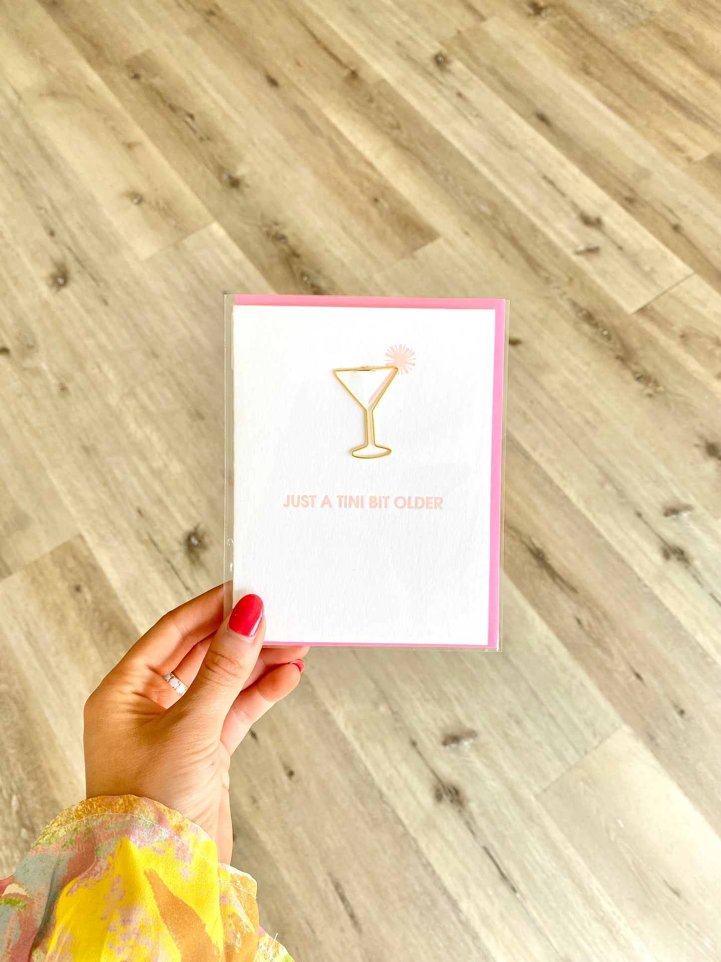 'Just A Tini Bit Older' Paper Clip Birthday Card