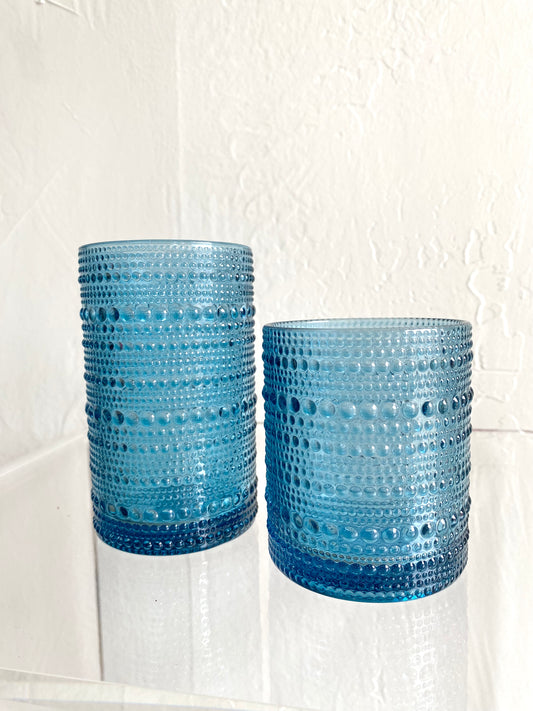 Navy Hobnail Glass