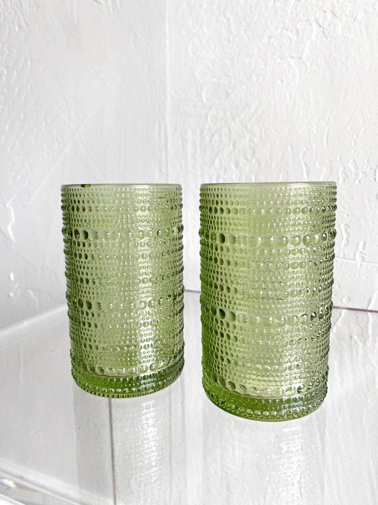 Green Hobnail Glass