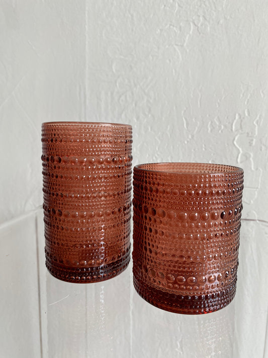 Rust Hobnail Glass