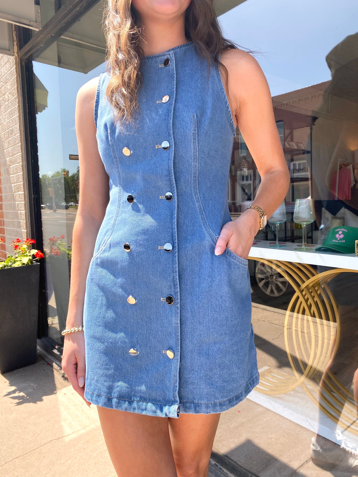Denim Button Down Mini Dress