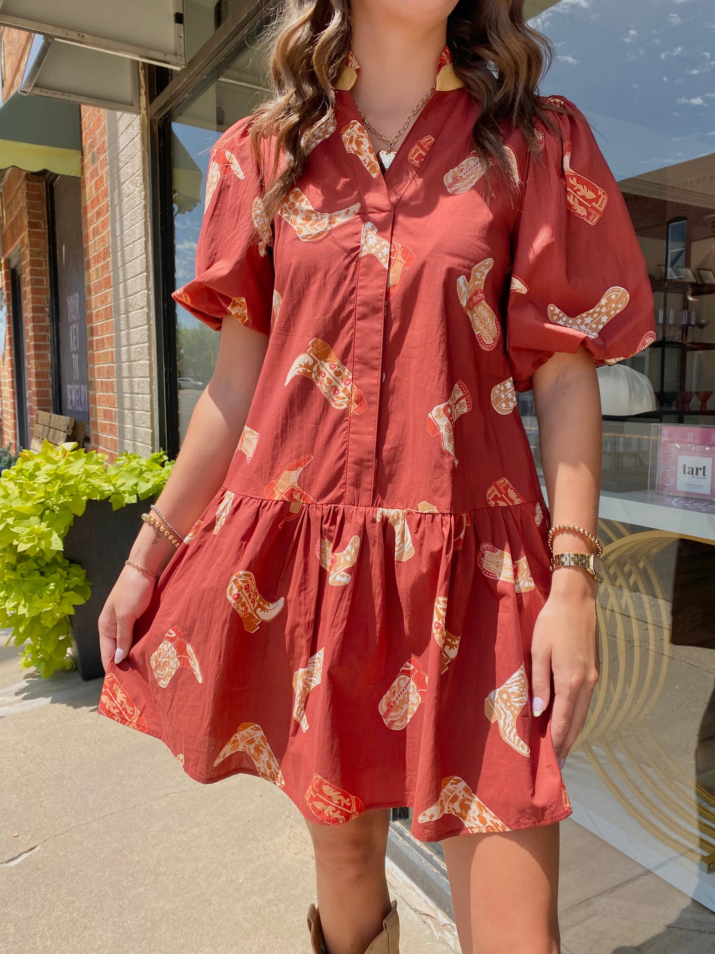 Boots Print Dress