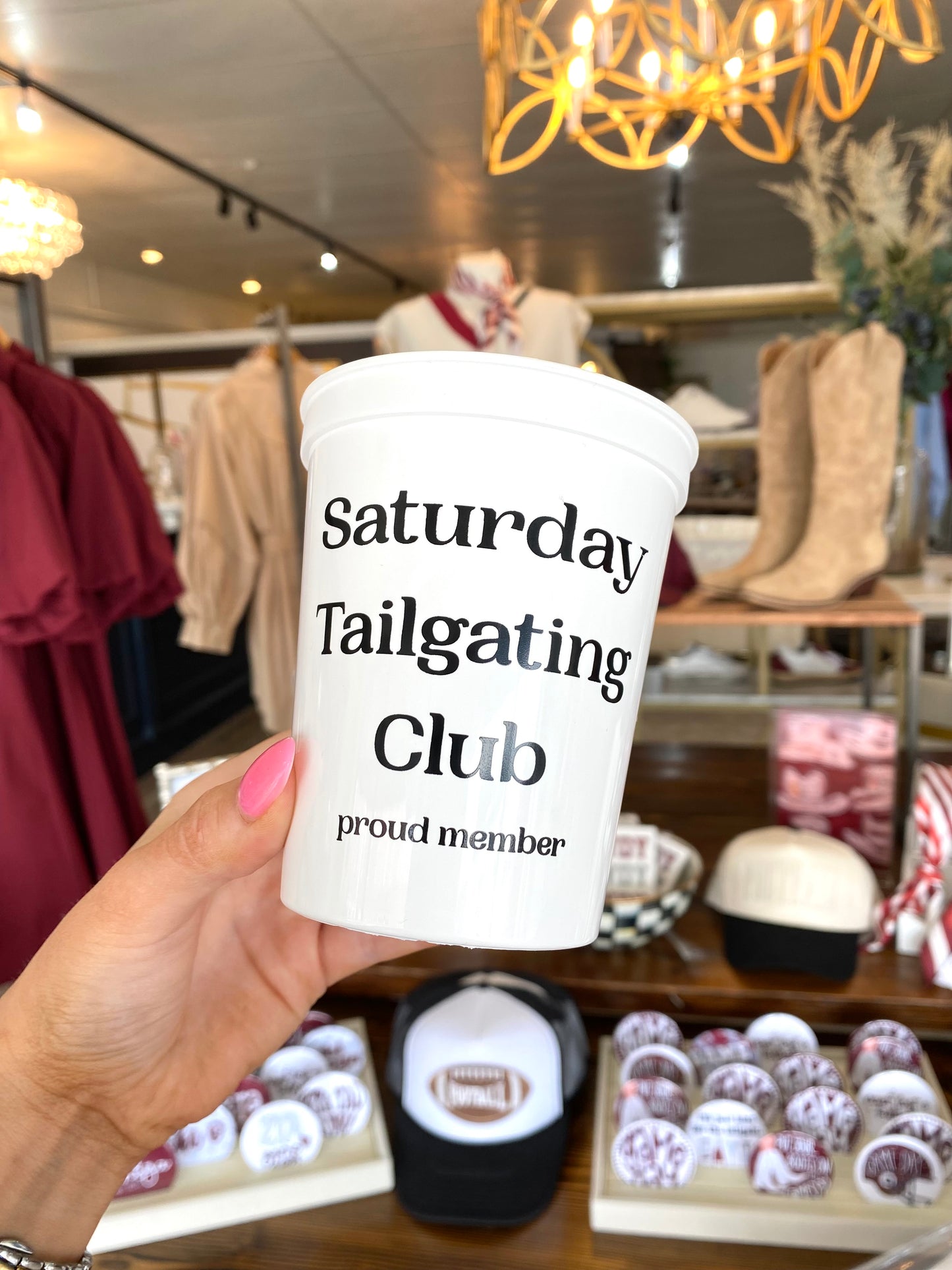 "Saturday Tailgate Club' Stadium Cup